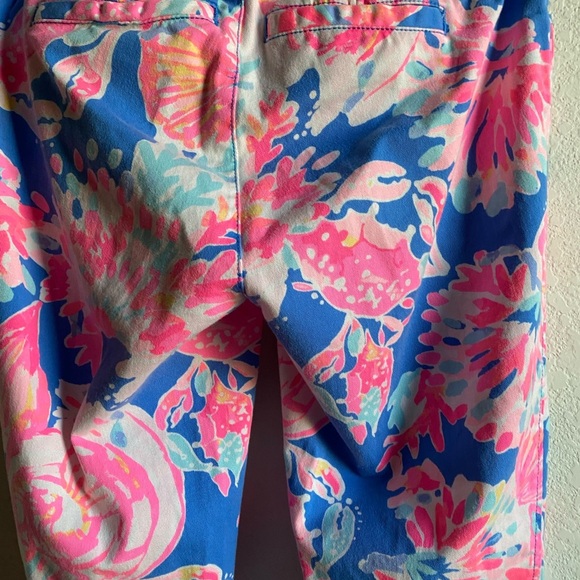 Lilly Pulitzer Sadie Bennet Blue Day Dreamin Crop Chino Stretch Tropical Pants00 - Picture 11 of 13